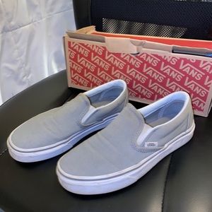 Gray slip on vans